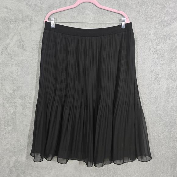 Misook Black Pleated Flowy Skirt Size 16/18 - Picture 1 of 4